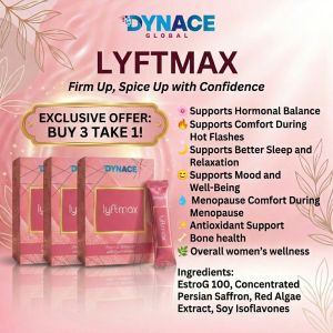 [BUY 3 TAKE 1] Dynace Global Lyftmax Feminine Wellness Supplement with Persian Saffron Red Algae Extract & Soy Isoflavones – Hormonal Balance Sleep Mood & Bone Health Support