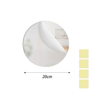 30*30cm Acrylic Round Wall Mirror / Frameless Self Adhesive Bathroom Mirror Stickers / HD Reflecticon Makeup Mirror for Bathroom Bedroom Door Home Decor
