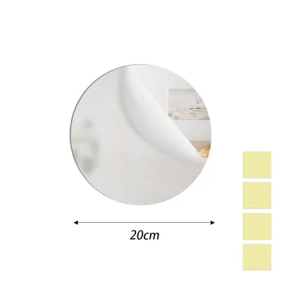 30*30cm Acrylic Round Wall Mirror / Frameless Self Adhesive Bathroom Mirror Stickers / HD Reflecticon Makeup Mirror for Bathroom Bedroom Door Home Decor