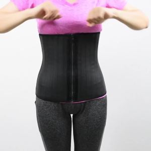 [Hàng mới về] Đai nịt bụng định hình eo có dây khóa kéo chất liệu latex với 25 miếng thép