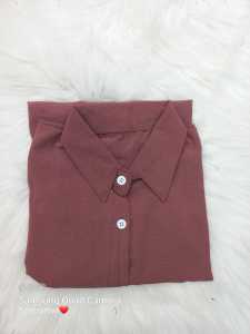 Tunik Basic Crinkle Airflow Wanita Remaja Muslim Polos Kancing Aktif Panjang  Bawah Lutut Tunik Perempuan Dewasa Terbaru