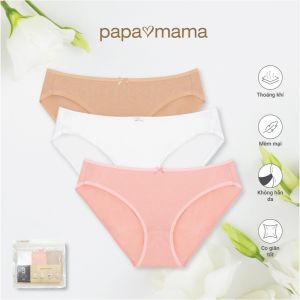 Set 3 Quần Chip nữ  Quần lót tam giác nữ chất Vicose thoáng mát lưng vừa ko cấn êm dịu- Papamama- Aircool