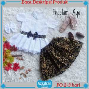 Kebaya Pepplum Ayu | Baju Adat Brokat Anak Perempuan Jawa Sunda | Kostum Kartini Carnaval Karnaval