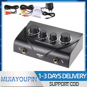 Audio Mixer Amplifier Portable Dual Mic Inputs For Amplifier & Microphone Karaoke Echo Mixer