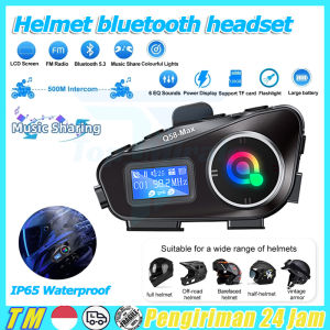 Q58 Max Bluetooth 5.0 Helm Sepeda Motor Headset Sepeda Motor Earphone Nirkabel Dengan Mikrofon Untuk IPhone IPad Android LCD Display