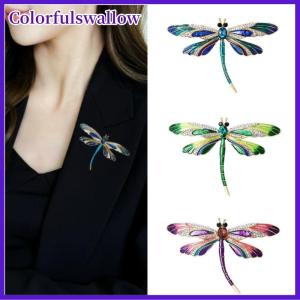 Colorfulswallow Tinh Tế Rhinestone Con Chuồn Chuồn Trâm Thanh Lịch Đầy Màu Sắc Côn Trùng Pins Thời Trang Đảng Ba Lô Trang Trí Quần Áo Phụ Kiện Quà Tặng