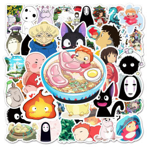 Lively 50 Anime Hayao Miyazaki Chinchilla Spirited Away Personality Stickers Laptop Car Refrigerator Decorative Stickers
