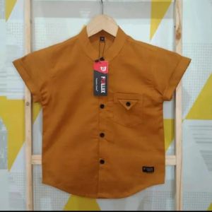 Follux - Baju Kemeja Anak Polos Bahan Bangkok Premium