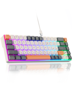 SOLAKAKA SK968 Cool RGB Backlit 68 Key Wired Gaming Keyboard Rechargeable for Office/Games