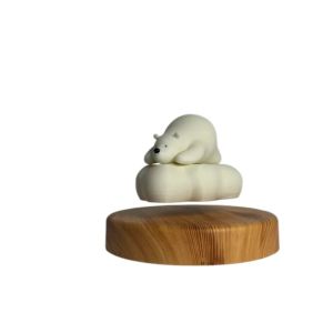 Sacesr Levitation 3D Cloud‑Bear Desktop Ornament Stress‑Relief Gadget for Office Creative Gift Ornament B8T9H