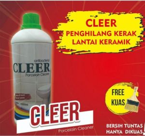 CLEER PORSELEN CAIRAN PEMBERSIH KERAMIK KAMAR MANDI 1000 ML (free kuas dan sarung tangan )