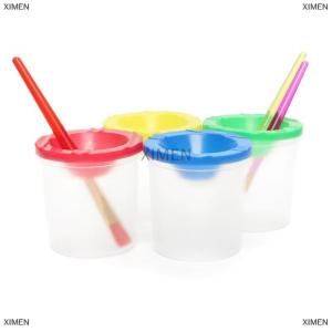 CANAMEK Painted Art Pen Washing Cup Plastic Transparent Multifunctional Pen Washing Bucket Watercolor Paint Painting Pen Washing Cup