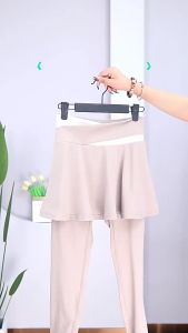 Flyblue Yoga Pants Skirt Nude High Elastic Color Matching Waist Hip Lift Quick-Drying Breathable Sports Leggings Fitnesse 瑜伽裤裙 裸色 高弹力 配色 腰臀提拉 快干 透气 运动紧身裤 健身裤。。。