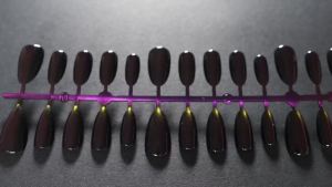 Laza 210pcs Cat Eye Press on Nails Almond 7 Colors Galaxy Acrylic Fake Nail Reusable & Long-Lasting Natural Fit Artificial False Nail Tips Chameleon Glitter Effect 15 Sizes Almond Press On Nails