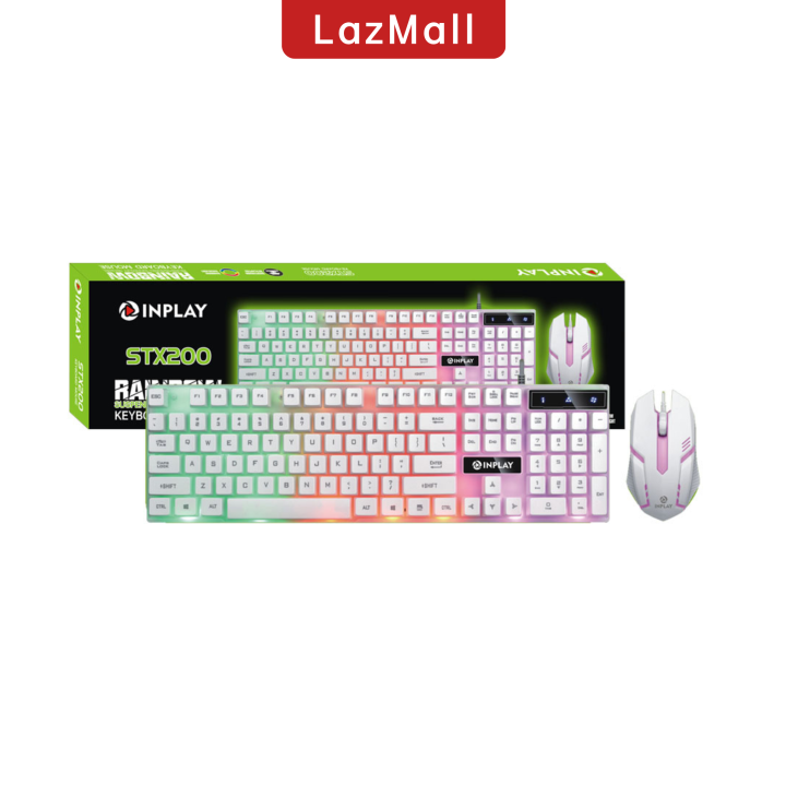 INPLAY STX200 2 IN 1 Set Keyboard Rainbow RGB Suspended Backlit Gaming