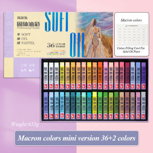 Kuelox 24/36/48 Color Professional grade Solid Oil Painting Pastel set Macaron Morandi Heavy Color Super Soft Square Crayon Oil Pastel Stick set For Art School Stationery Drawing Art Supplies