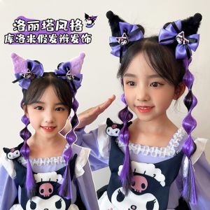 อะนิเมะ Sanrio แถบคาดศีรษะ Kuromi กิ๊บติดผมน่ารัก Lolita Plushie อุปกรณ์เสริมผมฮาโลวีน Series ของเล่นเด็กตุ๊กตาสาวของขวัญ