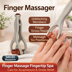 Solid Wooden Finger Massage Meridian Relief Massage Roller Unblocks Acupressure Finger Massager Portable Kneading Finger Massage Clip