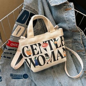 PEACHEY Thai Gentlewoman Canvas Bag Letter Small Casual Handbag Women