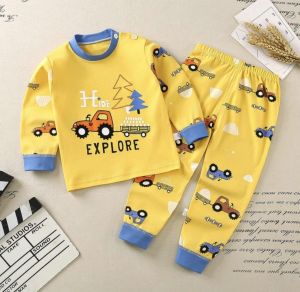 Kids Pyjamas Set  Boy & Girl Pajamas Long Sleeve Sleepwear 2Pcs/Set Baju Tidur Kanak-Kanak
