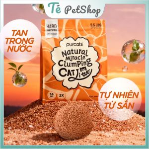 Cát Sắn Miracle Purcats 2.5kg CÔNG NGHỆ KHỬ MÙI VÔ ĐỊCH TỪ CATURE Siêu Vón nhanh tiết kiệm cát x2