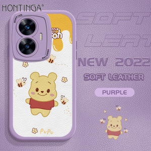 Hontinga Casing Case For OPPO Reno8 T Reno8T Reno 8T 4G Realme Note 50 C55 C53 C51 NFC Case Cute Cartoon Pooh leather Soft Silicone Phone Case Full Cover Camera Protection Cases Shockproof Back Cover Phone Casing Softcase For Girls