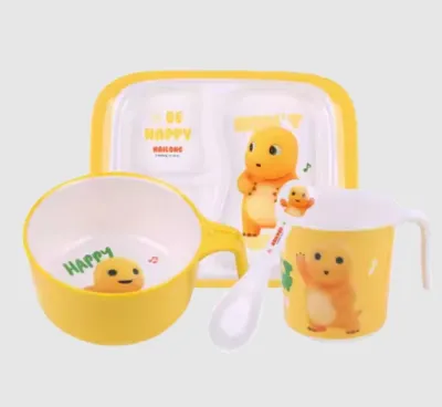 Alat Makan Anak Karakter Dinosaurus melamin Bpa Free / Piring Mangkok Gelas Set Melamin Anak Karakter Kuromi Doraemon Lucu