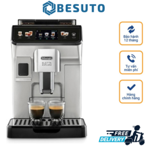 Máy Pha Cà Phê Tự Động DeLonghi ECAM 450.55.S Delonghi Coffee Machine Model 2023 Máy Pha Cafe Espresso Cappuccino LatteCrema Nhập Đức 12 Tháng