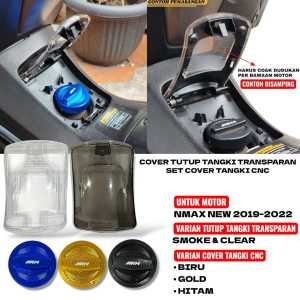 COVER TUTUP TANGKI BENSIN NMAX NEW 2019-2022 COVER TANGKI TRANSPARAN SET COVER CNC YAMAHA NMAX NEW