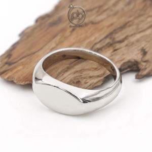 Cincin Pria Perak Asli Silver 925 Signet Retro Oval