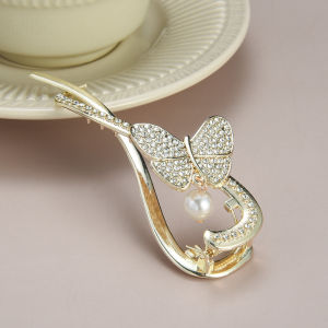 Kẹp Tóc Kim Loại Đính Đá Ngọc Trai Hình Bướm Thời Trang Kẹp Tóc Cho Nữ Kẹp Tóc Đuôi Ngựa Hoa Ngọt Ngào Phong Cách Hàn Quốc Phụ Kiện Tóc