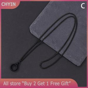 [COD] CHYIN Anti-Lost Pen Lanyard Anti-drop Portable Metal Chain Necklace Lanyard Metal Lanyard Sling Snake Bone Chain With Rubble Ring