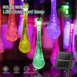 Solar Lights Garden Outdoor IP65 Waterproof 20/50/100pcs Water Drop LED Wedding String Lights Outdoor Solar Lamp Rainproof Christmas String Fairy Lights
