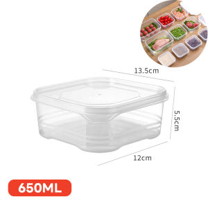 กล่องถนอมอาหารแช่แข็ง กล่องอาหารโปร่งใส 350/650/1200/2000ML กล่องพลาสติก เหมาะสำหรับแช่ตู้เย็นและไมโครเวฟ เก็บผักผลไม้และเนื้อสัตว์
