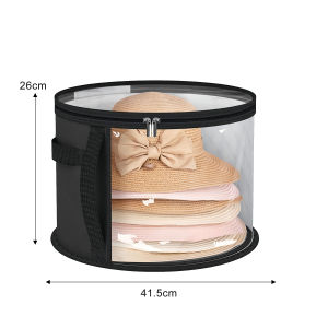 【On Sale】Hat Storage Box Portable Mesh Organizer Bucket Foldable Large Capacity Round Travel Hat Container