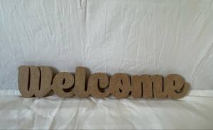 WELCOME Wooden Sign Word Letter Freestanding Home Decor Table  Wall Art