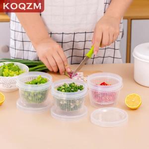 [COD] KOQZM KITCHEN Kitchen Refrigerator Storage Box Fresh-Keeping Box Vegetable Food Basket Drain Sealed Crisper Double-layer Round