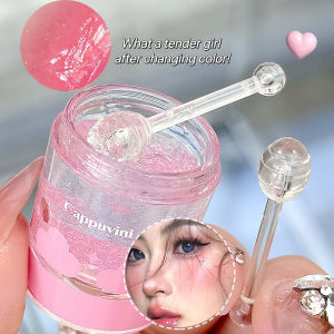 2025 new productเจลเนื้อ Flow Pink Blusher Shimmer สีส้ม Face Pigment Lasting Natural Cheek Tint Glossy Blush แต่งหน้าด้วย Applicator Stick