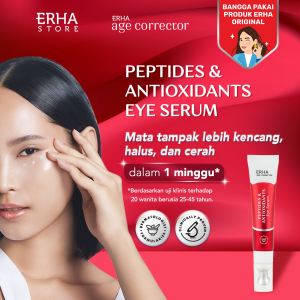ERHA Age Corrector Peptides & Antioxidants Eye Serum 15g - Serum Mata Anti Aging | Mencerahkan Mata Panda | Menyamarkan Garis Halus Keriput Kantong Mata | Mata Kencang Cerah