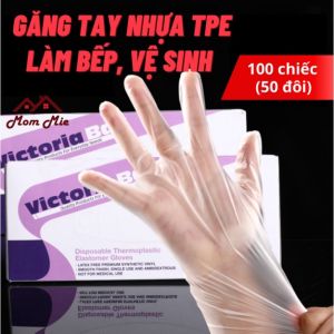Hộp 100 Găng Tay Victoria Bay không mùi chống nhăn dai