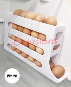 【SG Seller】❤️️Eggs Rolling Storage Box❤️️ Space Saving Dispenser Auto Rolling Organizer Rack Container For Refrigerator