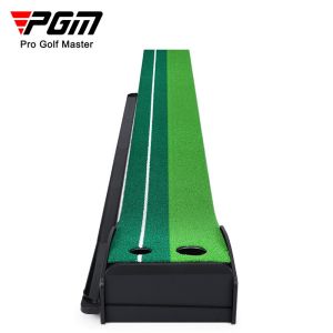 PGM Golf Putting Training Newest Design Detachable Portable 3m Mini Golf Putting Mat with Baffle and Automatic Ball Return Track for Home Office Indoor Outdoor Practice TL035
