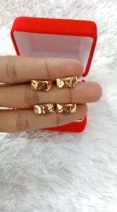 Anting Jepit Bangkok Ukir Perak 925 Sepuh Emas Kuning