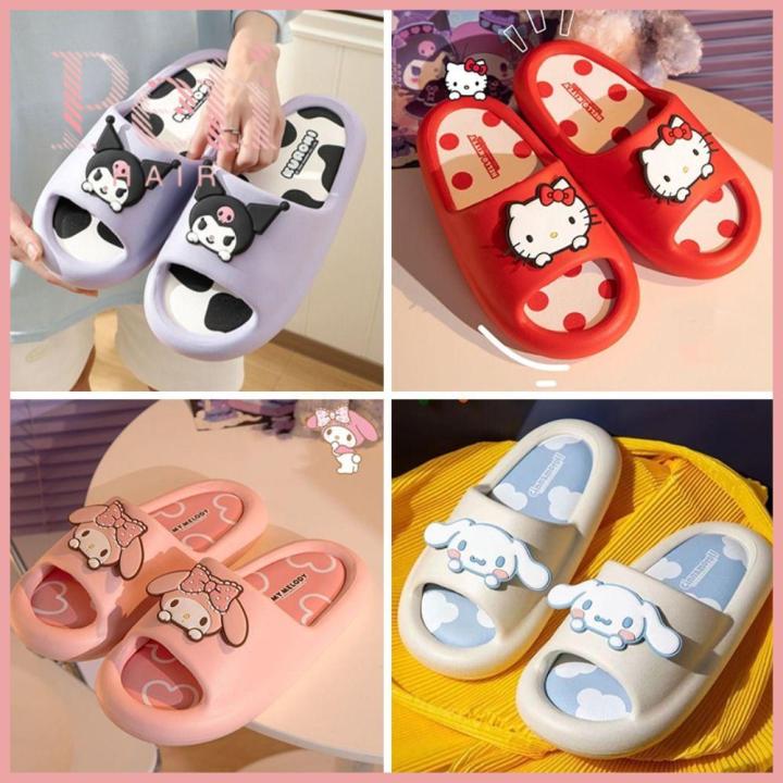 PETIHAIR Kuromi Cinnamoroll Women's Cloud Slippers Melody Kitty Cat Sanrio Slide Sandals