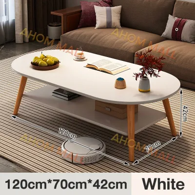 Coffee Table Meja Kopi Ellipse Oval Kopi Table Living Room Tea Sofa Side Table Corner Two Layer Kecil Sisi Sofa Meja 茶几
