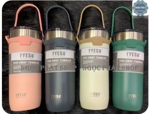 [SANG TRỌNG TINH TẾ] Ly giữ nhiệt TYESO 710ML có quai xách [Tặng kèm theo combo 2 ỐNG HÚT inox 304 cong+thẳng CỌ VỆ SINH ống]