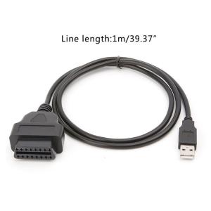 16Pin OBD2 To USB Port Adapter Cable Connector Diagnostic Tool