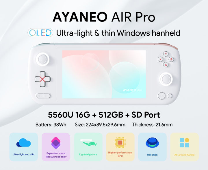 Ayaneo Air Pro AMD Ryzen 5 5560U 16GB RAM 512GB SSD (White ...