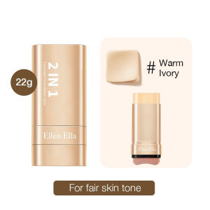 🌷 Ellen Ella 2IN1 Foundation Concealer Stick Makeup Base Mataas na Coverage Smooth Blur Finish Pantay na Itsura Makinis na Resulta Natural-Looking Finish Kumportableng Suot Madaling Blend Convenient Application Quick Touch Up Portable Face Makeup Ivory N
