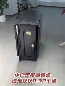 R solid wood folding dining table black household small unit extendable tea table dining table